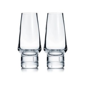 Tiffany modern bamboo crystal champagne flutes (4)